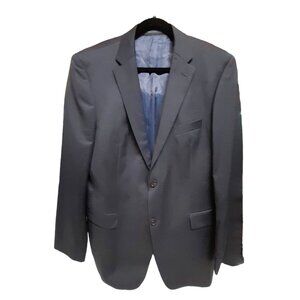 Hugo Boss Reda Super 100 Virgin Wool Mens Size 44L Work Event Blazer Navy Blue